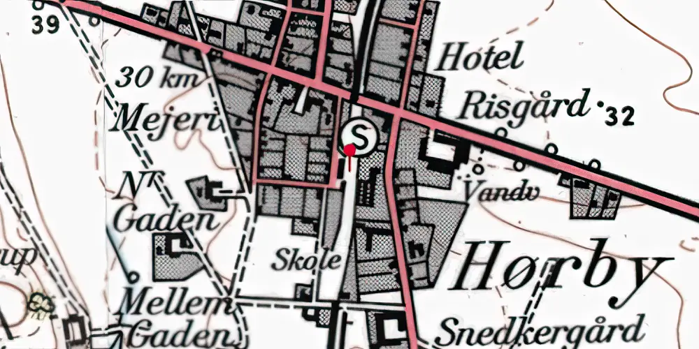 Historisk kort over Hørby Station