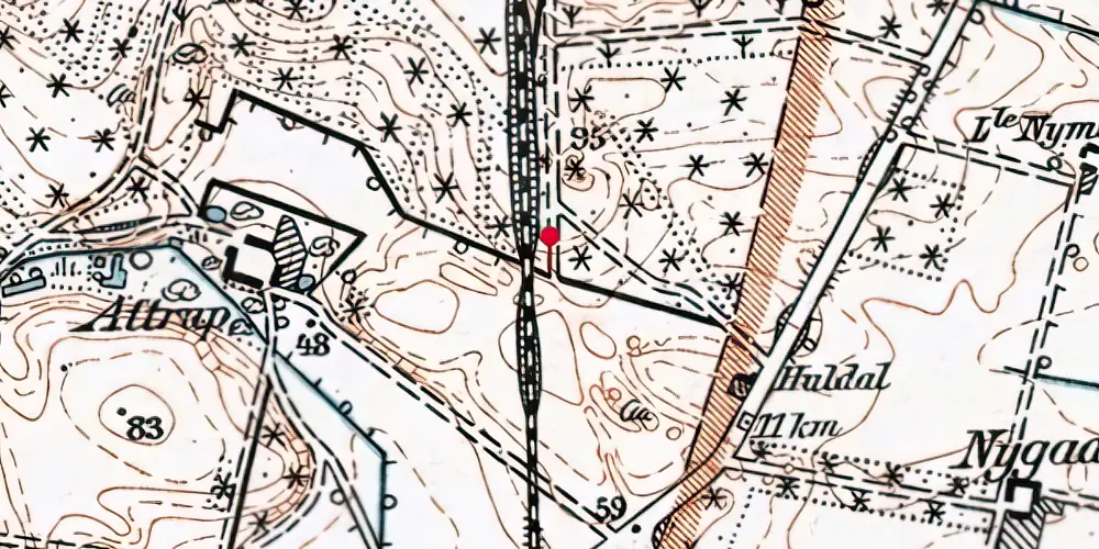 Historisk kort over Skytteplantagen Trinbræt Historisk kort over Skytteplantagen Trinbræt