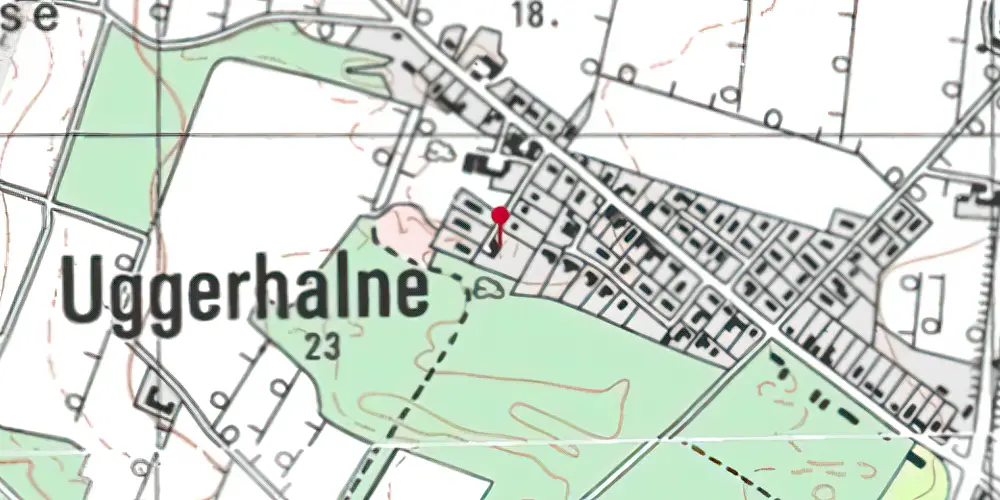 Historisk kort over Uggerhalne Station