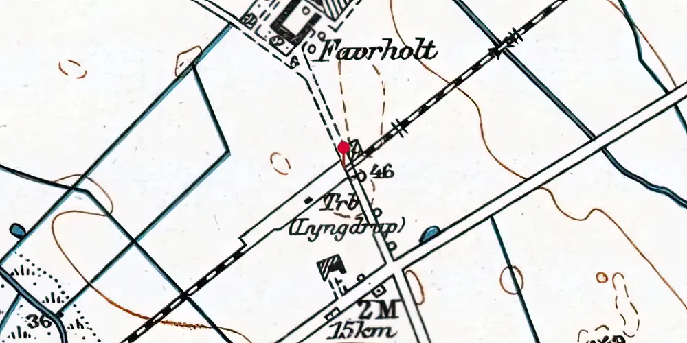 Historisk kort over Lyngdrup Trinbræt
