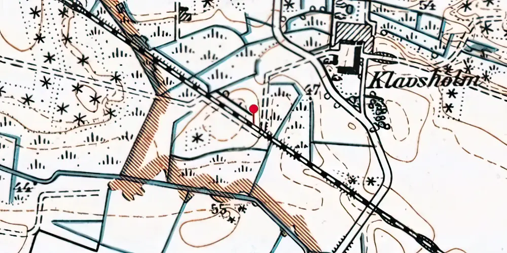 Historisk kort over Klavsholm Trinbræt