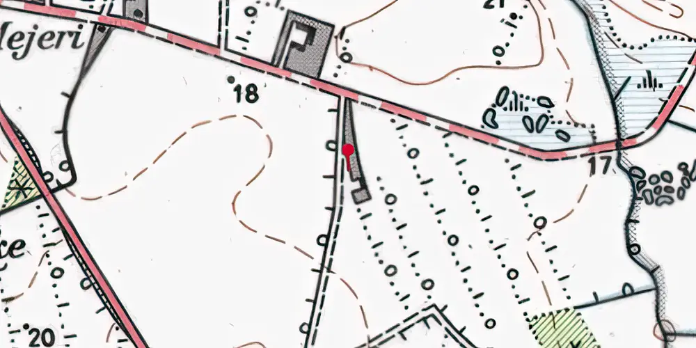 Historisk kort over Bjørnholm Station