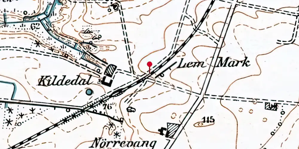 Historisk kort over Kildedal (Vodskov-Østervrå) Trinbræt Historisk kort over Kildedal (Vodskov-Østervrå) Trinbræt
