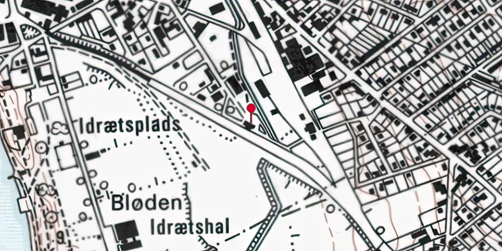Historisk kort over Frederikssund Station [1928-1989]