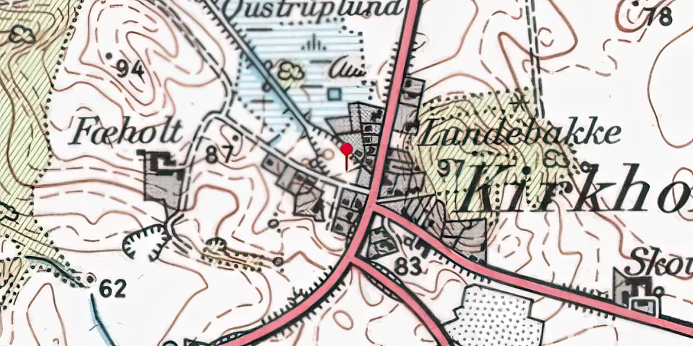 Historisk kort over Kirkholt Trinbræt Historisk kort over Kirkholt Trinbræt