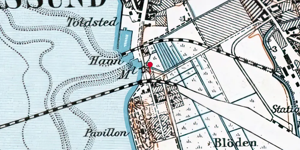 Historisk kort over Kalvøvej Trinbræt