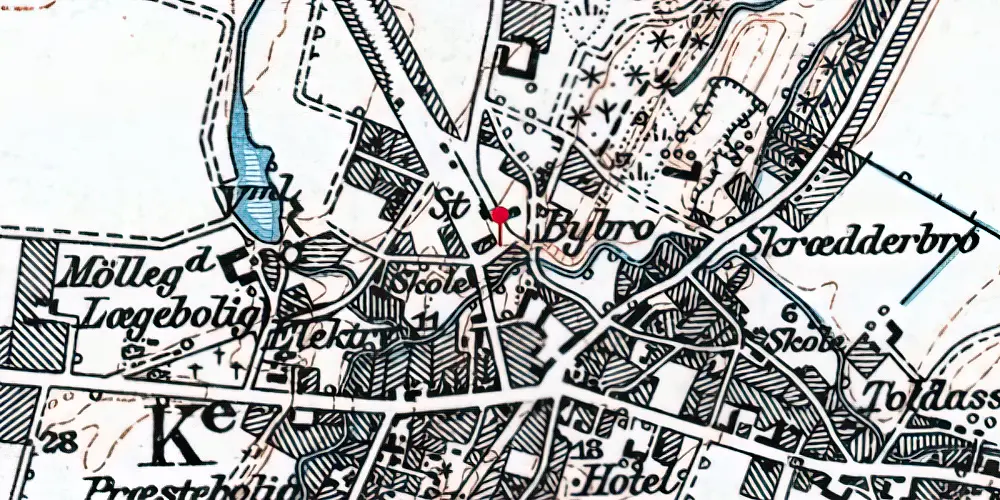 Historisk kort over Asaa Station