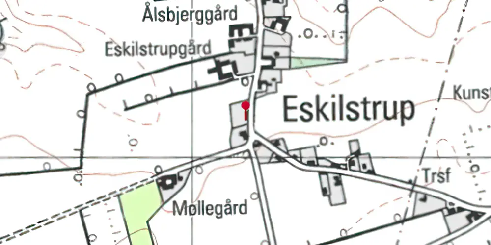 Historisk kort over Eskelund Trinbræt