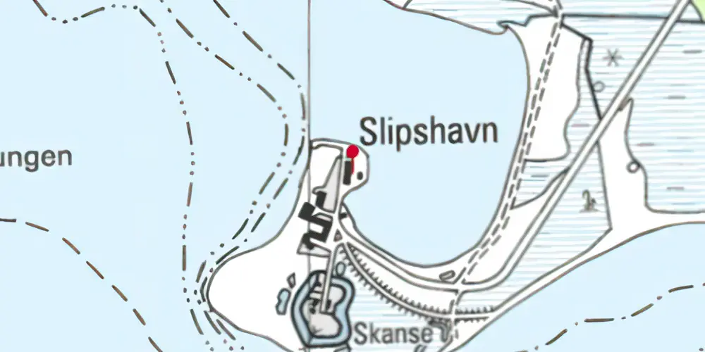 Historisk kort over Slipshavn Station Historisk kort over Slipshavn Station