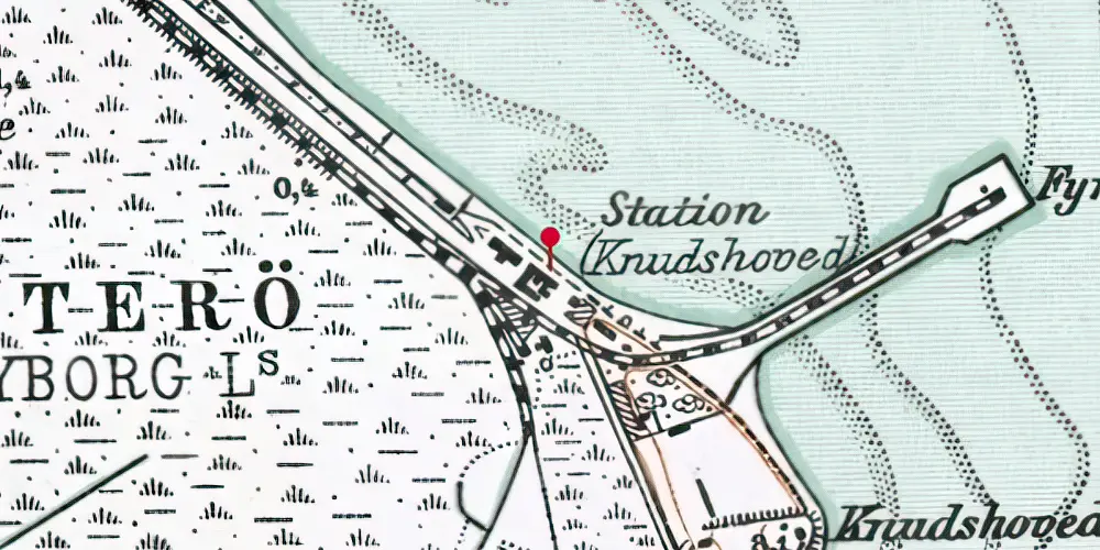 Historisk kort over Knudshoved Isbådsstation
