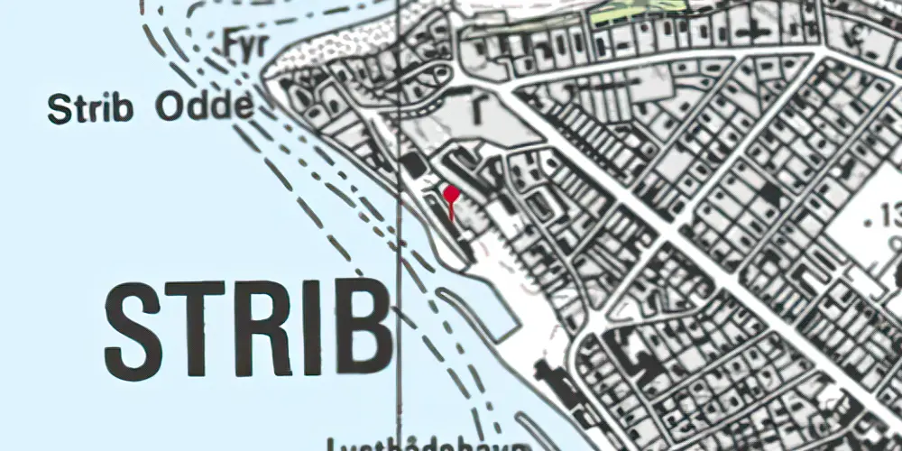 Historisk kort over Strib Station