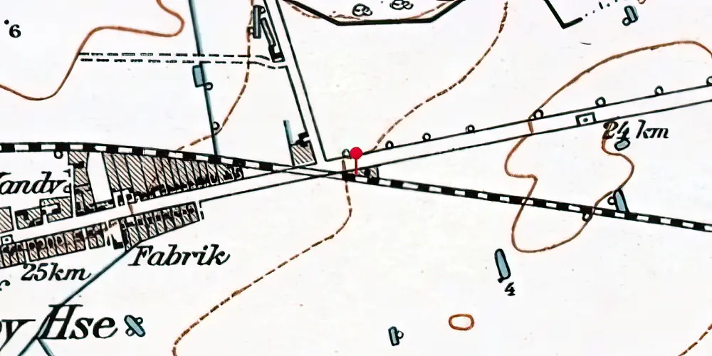 Historisk kort over Sæby Huse Trinbræt
