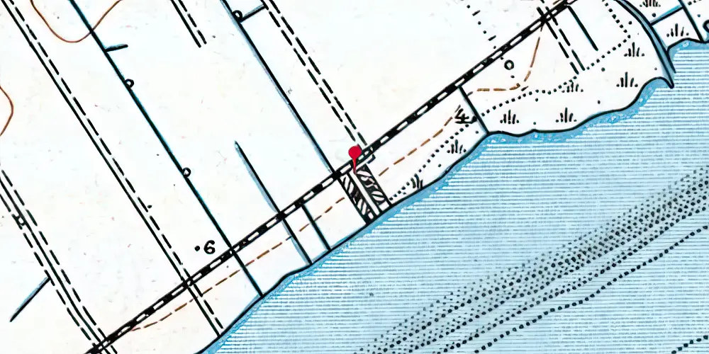 Historisk kort over Engholm Strand Trinbræt