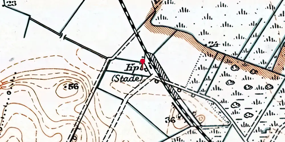 Historisk kort over Stae Station