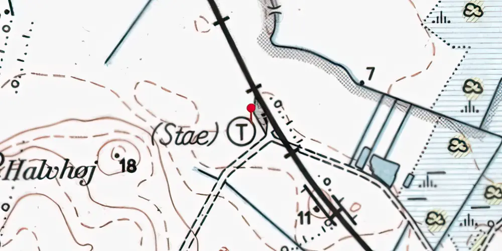 Historisk kort over Stae Station