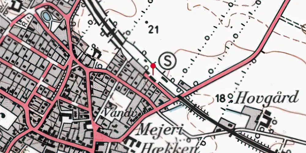 Historisk kort over Vester Hassing Station