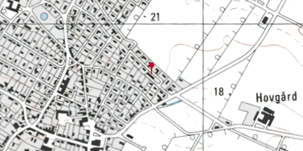 Historisk kort over Vester Hassing Station