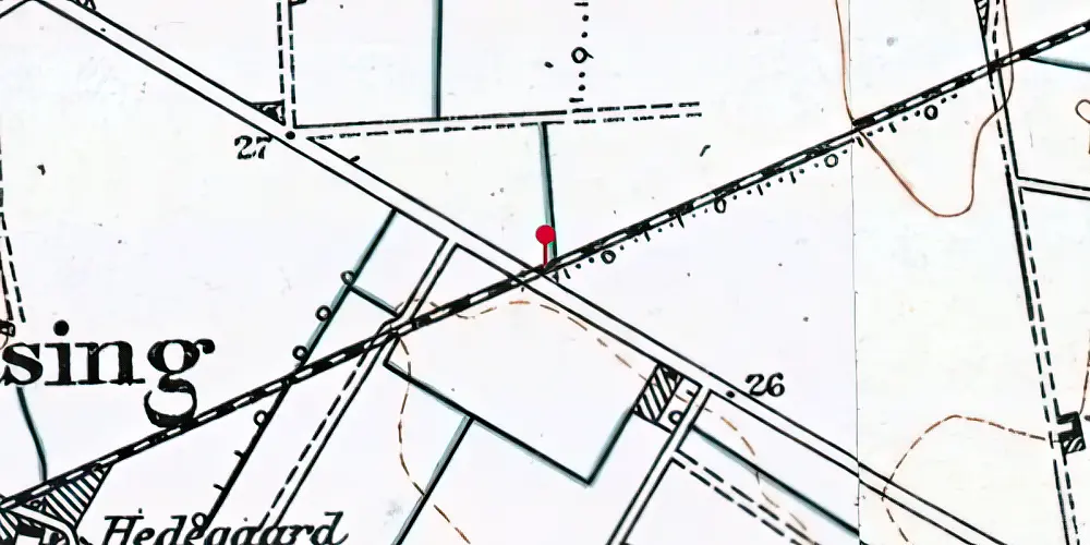 Historisk kort over Øster Hassing kær Trinbræt Historisk kort over Øster Hassing kær Trinbræt