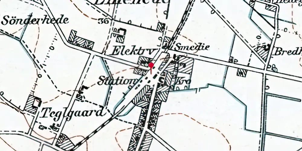 Historisk kort over Ulsted Station