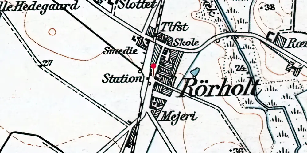 Historisk kort over Rørholt Station