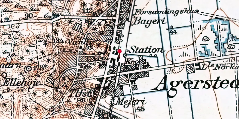 Historisk kort over Agersted Station