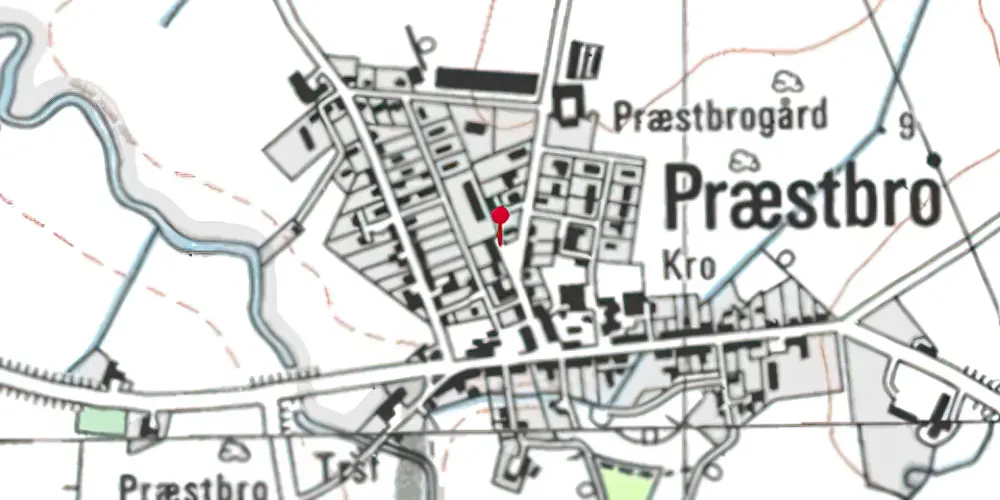 Historisk kort over Præstbro Station