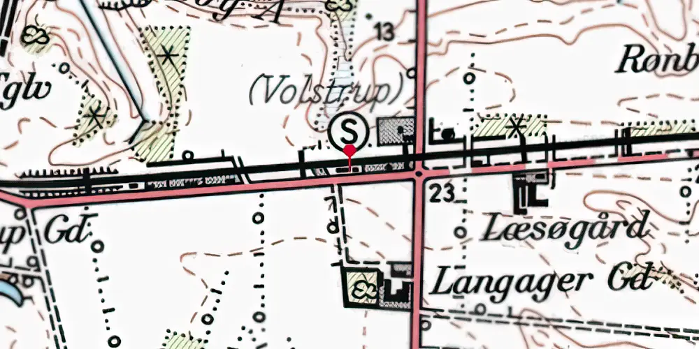 Historisk kort over Volstrup Station