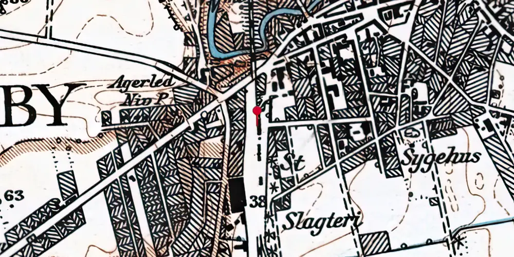 Historisk kort over Sæby Station