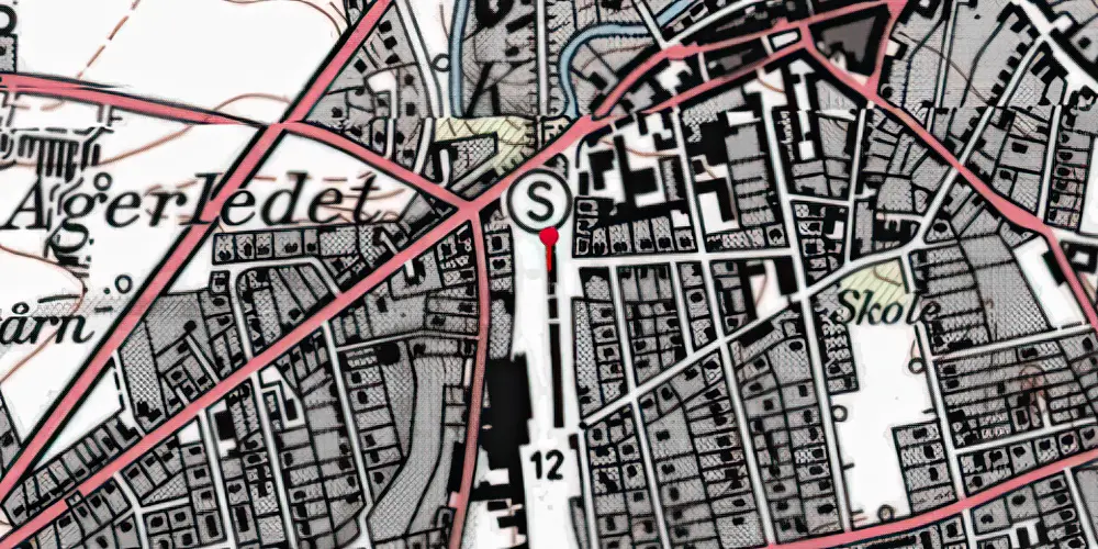 Historisk kort over Sæby Station