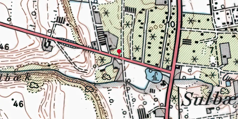 Historisk kort over Sulbæk Trinbræt