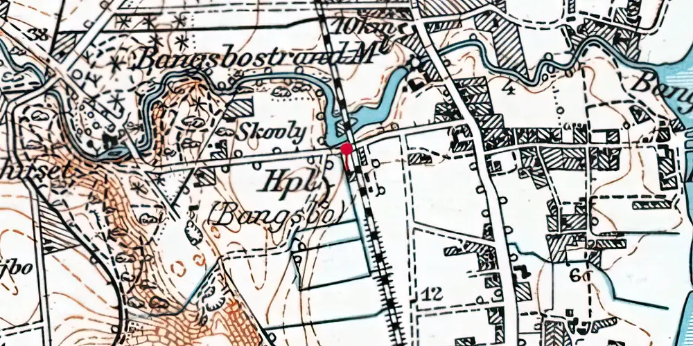 Historisk kort over Bangsbo Billetsalgssted Historisk kort over Bangsbo Billetsalgssted