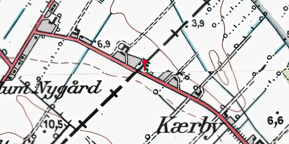 Historisk kort over Rindum Kærby Trinbræt Historisk kort over Rindum Kærby Trinbræt