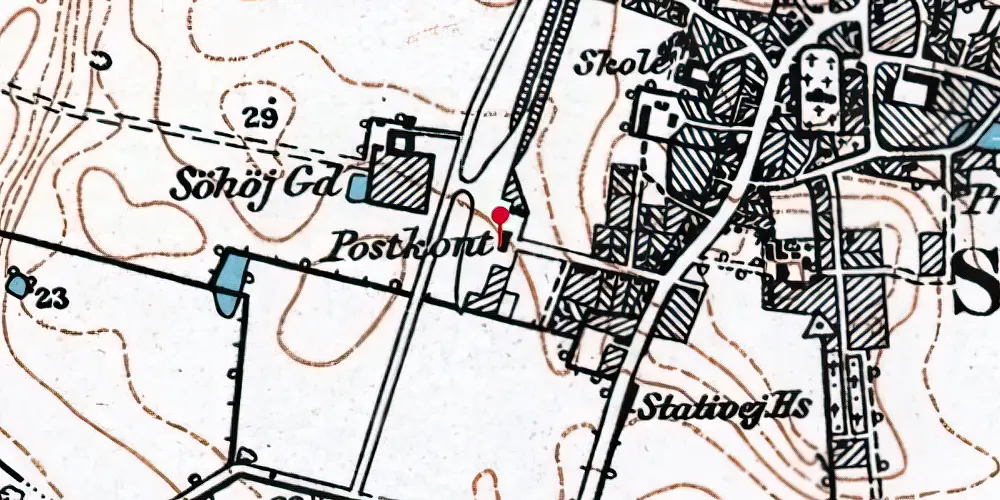 Historisk kort over Skibby Station