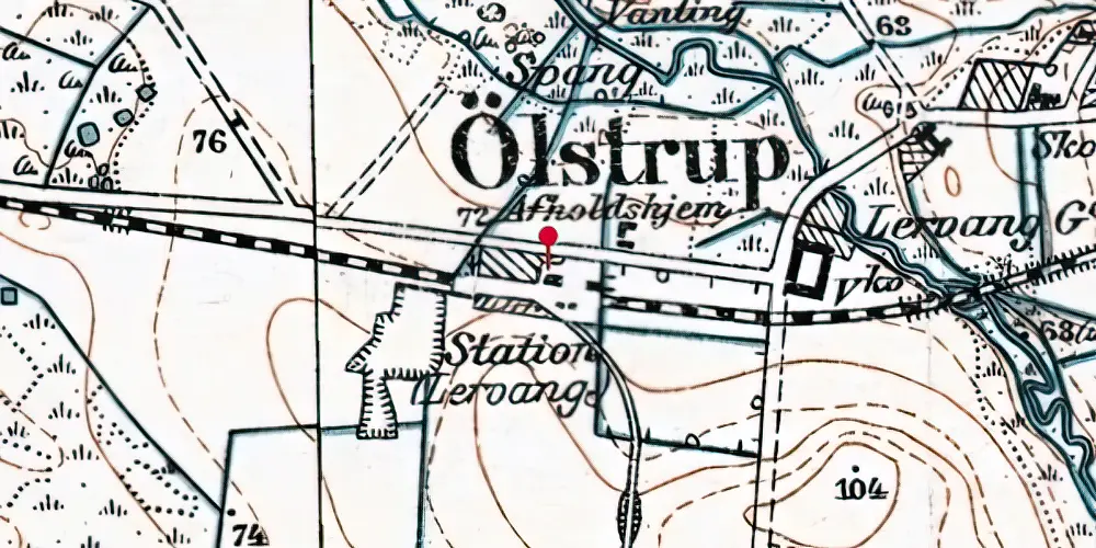 Historisk kort over Lervang Station Historisk kort over Lervang Station