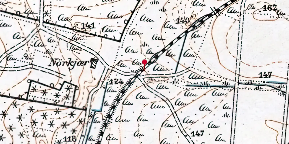 Historisk kort over Lille Tarp Trinbræt Historisk kort over Lille Tarp Trinbræt