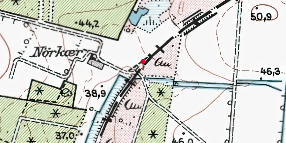 Historisk kort over Lille Tarp Trinbræt Historisk kort over Lille Tarp Trinbræt