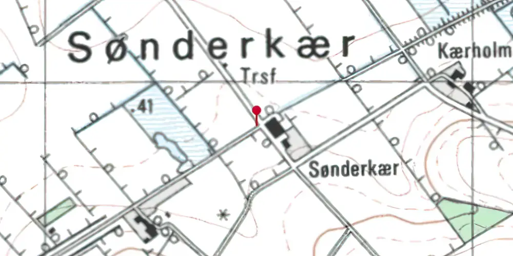 Historisk kort over Sønderkær Trinbræt Historisk kort over Sønderkær Trinbræt