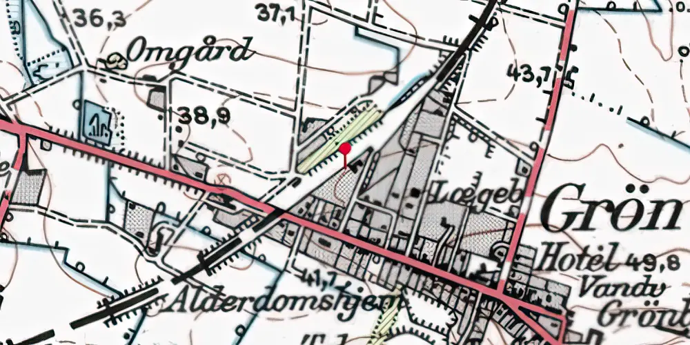 Historisk kort over Grønbjerg Station Historisk kort over Grønbjerg Station