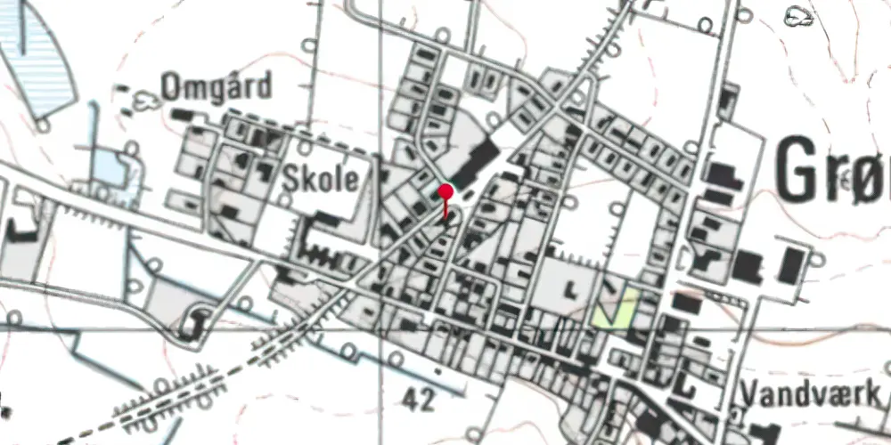 Historisk kort over Grønbjerg Station Historisk kort over Grønbjerg Station