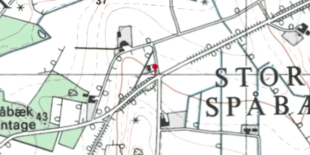 Historisk kort over Spåbæk Trinbræt Historisk kort over Spåbæk Trinbræt
