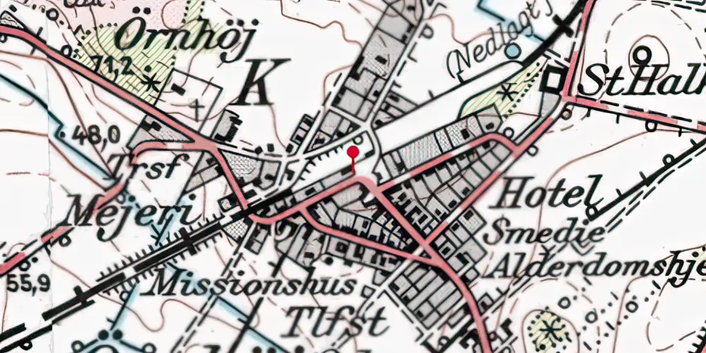 Historisk kort over Ørnhøj Station Historisk kort over Ørnhøj Station