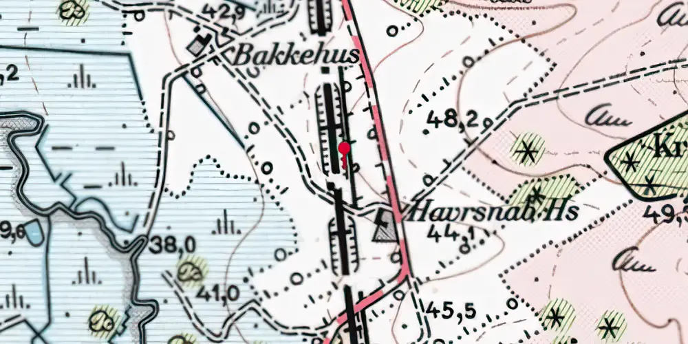 Historisk kort over Havrsnab Trinbræt Historisk kort over Havrsnab Trinbræt