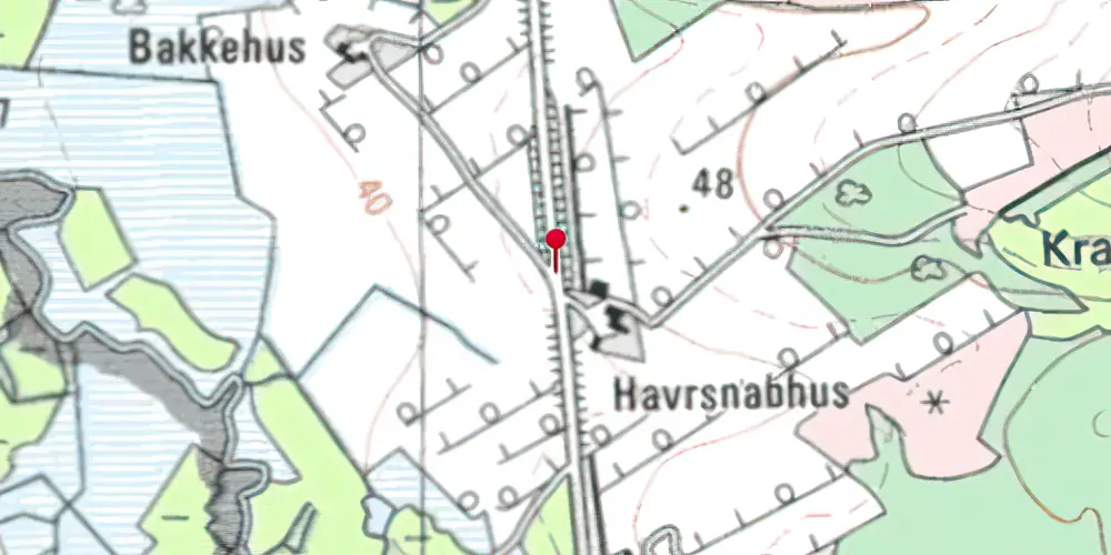 Historisk kort over Havrsnab Trinbræt Historisk kort over Havrsnab Trinbræt