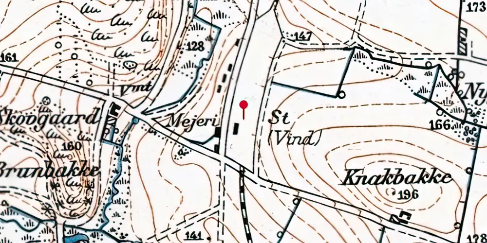 Historisk kort over Vind Station