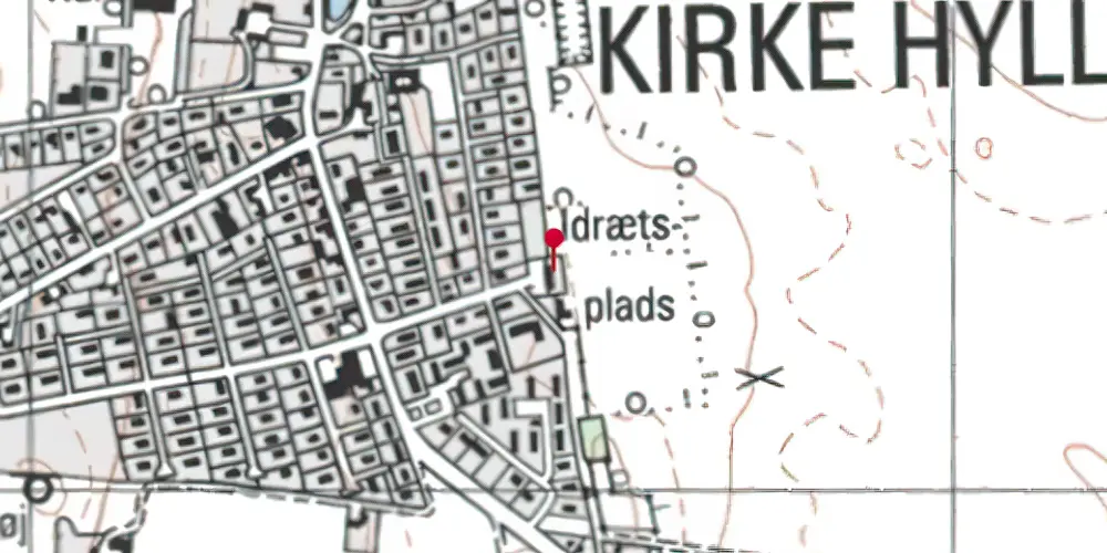 Historisk kort over Kirke Hyllinge Station