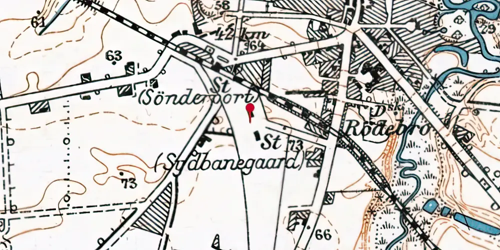 Historisk kort over Holstebro Sydbanegård Historisk kort over Holstebro Sydbanegård