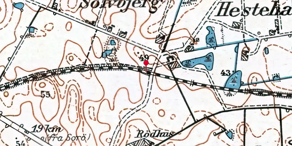 Historisk kort over Hestehaven Trinbræt