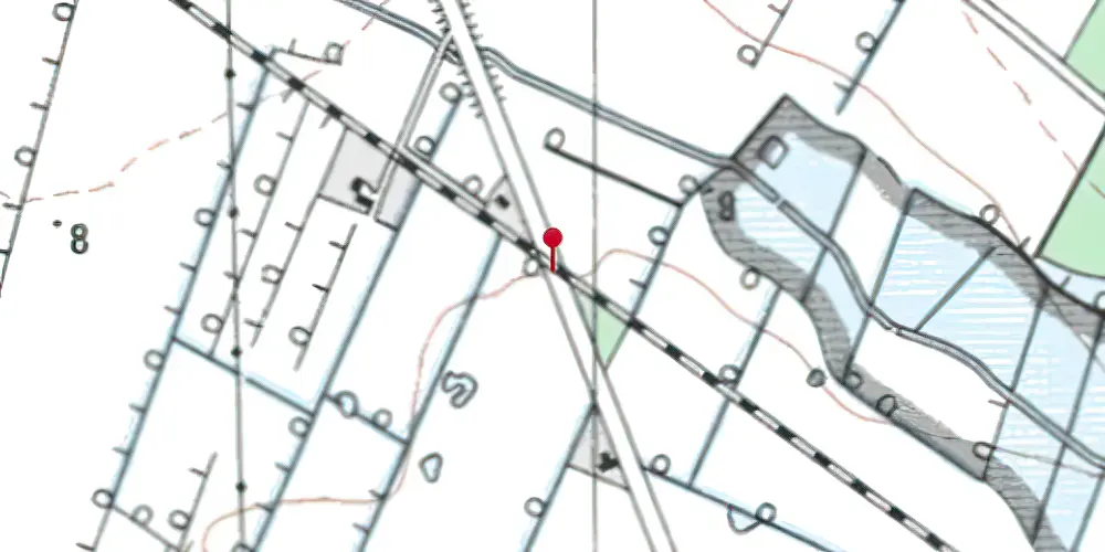 Historisk kort over Nørre Nebel Landevej Trinbræt