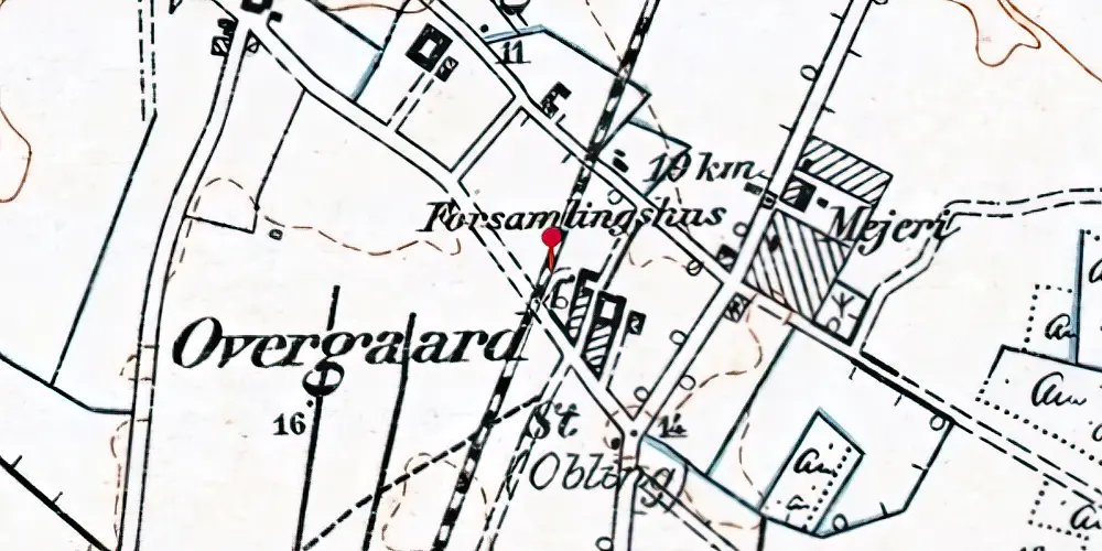 Historisk kort over Obling Trinbræt