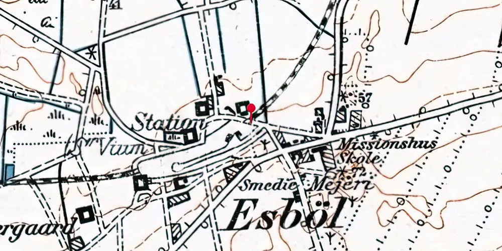 Historisk kort over Sønder Vium Station Historisk kort over Sønder Vium Station